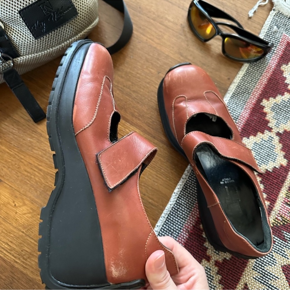 Vintage leather platform boots